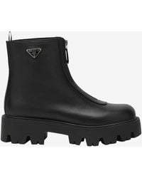Prada - Zip-Up Ankle Boots - Lyst