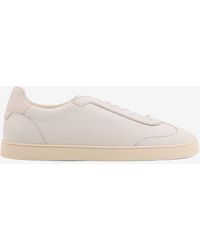 Brunello Cucinelli - Leather Lace-Up Sneakers - Lyst
