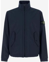 Stone Island - Logo Patch Zip-Up Jacket - Lyst