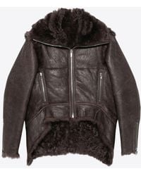 Rick Owens - Shearling Zip-Up Exploder Jacket - Lyst