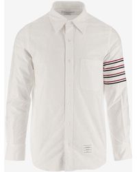 Thom Browne - 4-Bar Stripes Long-Sleeved Shirt - Lyst