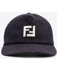 Fendi - Embroidered Ff Denim Baseball Cap - Lyst
