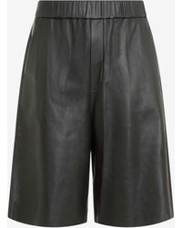 Ami Paris - Leather Bermuda Shorts - Lyst