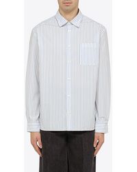 A.P.C. - Malo Striped Long-Sleeved Shirt - Lyst