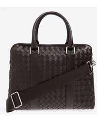 Bottega Veneta - Slim Intrecciato Leather Briefcase - Lyst