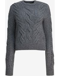 Sportmax - Radio Cable Knit Wool Sweater - Lyst
