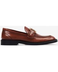 Chloé - Marcie Logo Leather Loafers - Lyst