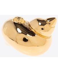 Versace - Shell Motif Brass Ring - Lyst