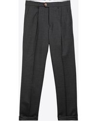 Brunello Cucinelli - Tapered-Leg Tailored Wool Pants - Lyst