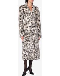 ROTATE BIRGER CHRISTENSEN - Animal Print Faux Fur Double-Breasted Coat - Lyst