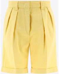 Aspesi - Pleated Bermuda Shorts - Lyst