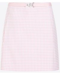 Versace - Contrasto Check Vichy Mini Skirt - Lyst
