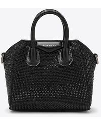 Givenchy - Micro Antigona Crystal-Embellished Top Handle Bag - Lyst