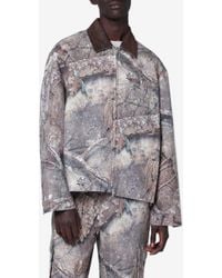 Represent - Camo Trucker Jacket With Corduroy Collar - Lyst