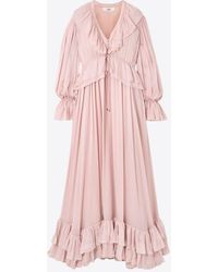Chloé - Ruffled Silk Maxi Dress - Lyst