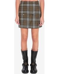 Burberry - Shrub Check-Pattern Mini Skirt - Lyst