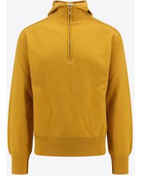 Burberry - Half-Zip Wool Hooded Sweater - Lyst