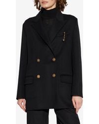 Versace - Double-Breasted Wool Tailored Blazer - Lyst