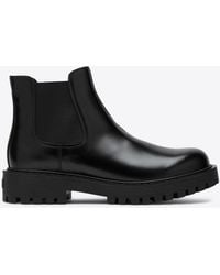 Prada - Leather Chelsea Boot - Lyst