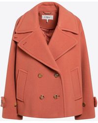 Chloé - Double-Breasted Wool Coat - Lyst