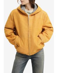 1989 STUDIO - Suede Zip-Up Hooded Sweatshirt - Lyst