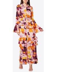 Elliatt - Yelina Floral Maxi Shirt Dress - Lyst