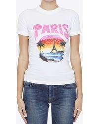 Balenciaga - Paris Tropical Print T-Shirt - Lyst