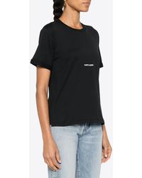 Saint Laurent - Cotton Logo T-Shirt - Lyst