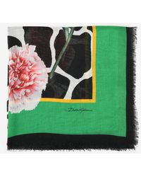 Dolce & Gabbana - Floral Print Silk Twill Scarf - Lyst