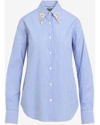 Prada - Shirt With Crystals Embellishments - Lyst