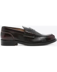 COLLEGE - Signature X Print Leather Loafers - Lyst
