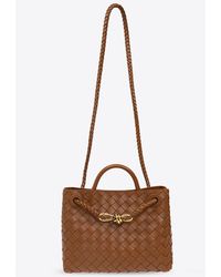 Bottega Veneta - Small Andiamo Intrecciato Leather Top Handle Bag - Lyst