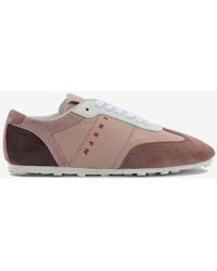 Marni - Leather Sneaker With Logo - Lyst