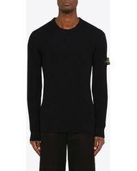 Stone Island - Compass Patch Wool Sweater - Lyst