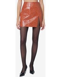 ANDAMANE - Faux Leather Mini Skirt - Lyst