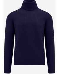 Roberto Collina - Long-Sleeved Turtleneck Wool Sweater - Lyst