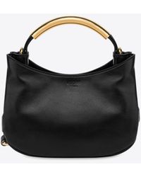 Moschino - Small Handle Me Leather Top Handle Bag - Lyst