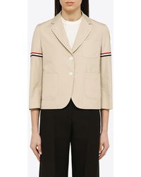 Thom Browne - Buttoned Cropped Blazer - Lyst