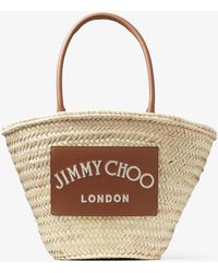 Jimmy Choo - Medium Raffia Beach Basket Bag - Lyst