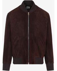 Paul Smith - Zip-Up Suede Bomber Jacket - Lyst