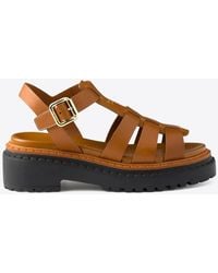 Prada - Fisherman's Leather Sandals - Lyst