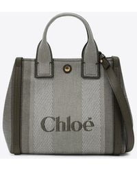 Chloé - Small Carry Striped Canvas Tote Bag - Lyst
