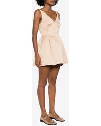 Marni - Duchess Satin V-Neck Mini Dress - Lyst