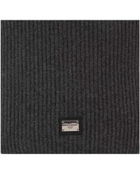 Dolce & Gabbana - Logo Plaque Wool Scarf - Lyst