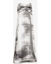 Maison Margiela - Freeze-Frame Printed Silk Midi Dress - Lyst