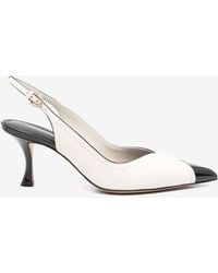 Ferragamo - Egna 70 Leather Slingback Pumps - Lyst