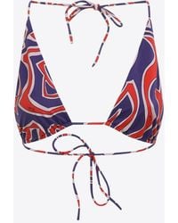 PUCCI - Bikini Top With Signature-Print - Lyst