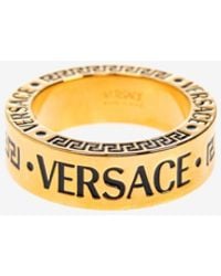 Versace - Greca Ring With Engraved Logo - Lyst