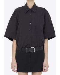 Alexander Wang - Belted Hybrid Mini Shirt Dress - Lyst