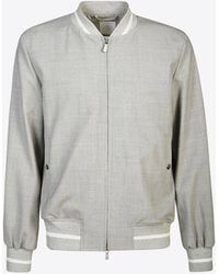 Eleventy - Wool Zip-Up Bomber Jacket - Lyst